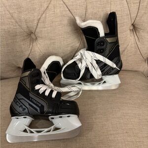 CCM Kids Black and White Ice Skates